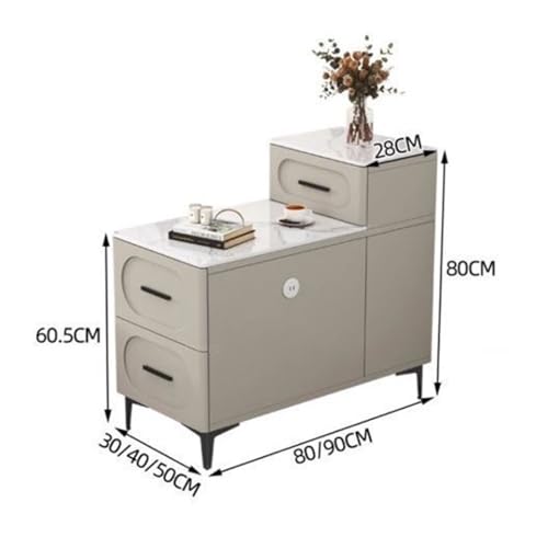 HLHLOP777 Lagerschrank Sofa Sideboard Rockboard Sideboard Wohnzimmer Speisekammer Schrank Haushalt Moderne Einfache Tee Tisch Lagerschrank(Weiß,80x50x85cm) von HLHLOP777