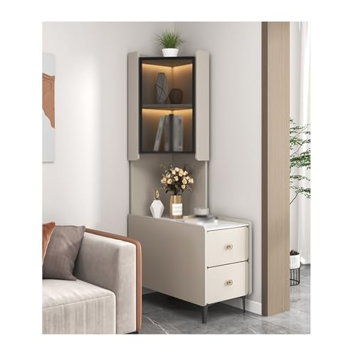 HLHLOP777 Lagerschrank Sofa Sideboard Seitenschrank Heller Luxus Schiefer Eckschrank Couchtisch Wohnzimmer Sofa Beistelltisch(Right,80x40x165cm) von HLHLOP777