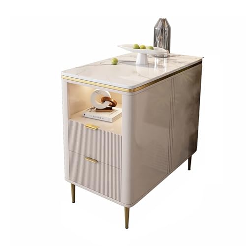 HLHLOP777 Lagerschrank Sofa Sideboard Wohnzimmer mit Schubladen Moderne Einfache Lagerung Schrank Sideboard(Khaki,30x80x65cm) von HLHLOP777