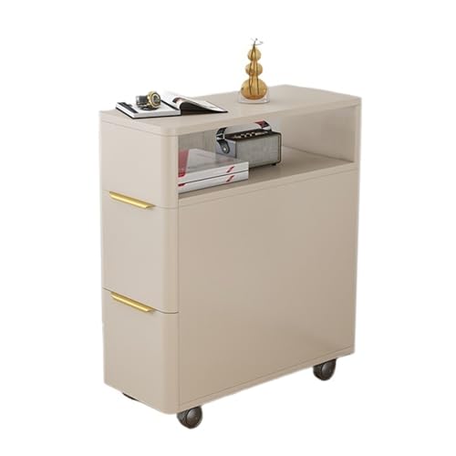 HLHLOP777 Lagerschrank Ultraschmaler Beistelltisch Sofa Sideboard Seitenschränke Abnehmbarer Couchtisch Ecktisch Schmaler Schrank Sandwichschrank(Cream Color,20x60x95cm) von HLHLOP777