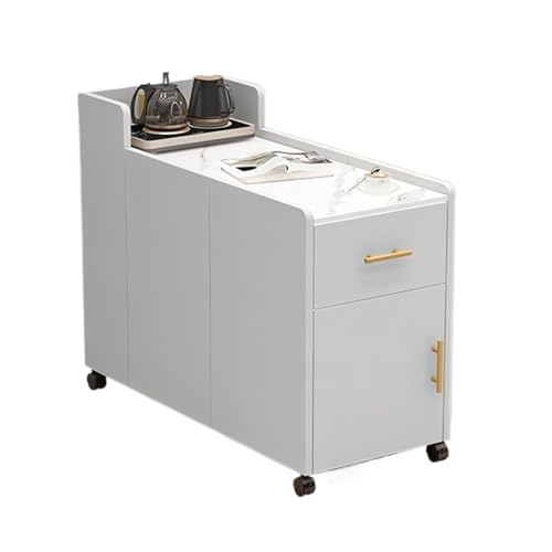 HLHLOP777 Lagerschrank Wohnzimmer Rock Slab Sofa Sideboard Licht Luxus Seite Lagerung Tisch Einfache Moderne Ecktisch Kleiner Couchtisch(Light Gray,80x40x75cm) von HLHLOP777