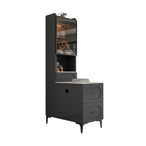 HLHLOP777 Lagerschrank Wohnzimmer Sofa Sideboard Seitenschränke Eckschränke Beistelltisch Regale Modern Einfacher Kleiner Couchtisch(Grigio,90x30x165cm) von HLHLOP777