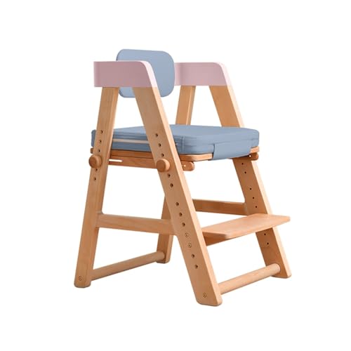HLHLOP777 Schreibtische und Stühle Kinder-Esszimmerstuhl kann den Arbeitsstuhl anheben, Heimschreibtischstuhl, Korrektur, sitzender, wachsender Holzstuhl Arbeitszimmerstühle(Pink) von HLHLOP777