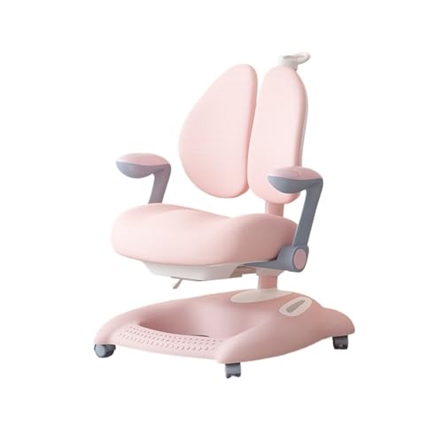 HLHLOP777 Schreibtische und Stühle Kinder-Studienstuhl, Schreibstuhl, höhenverstellbarer Studienstuhl, spezieller Computerstuhl for Jungen und Mädchen Arbeitszimmerstühle(Pink) von HLHLOP777