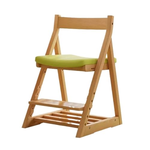 HLHLOP777 Schreibtische und Stühle Kinder-Studienstuhl aus Holz, Verstellbarer Haushalts-Esszimmerstuhl, kann den Computerstuhl anheben, Kleiner Studenten-Schreibtischstuhl Arbeitszimmerstühle(Green) von HLHLOP777