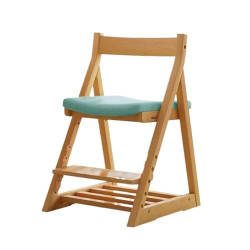 HLHLOP777 Schreibtische und Stühle Kinder-Studienstuhl aus Holz, Verstellbarer Haushalts-Esszimmerstuhl, kann den Computerstuhl anheben, Kleiner Studenten-Schreibtischstuhl Arbeitszimmerstühle(Blue) von HLHLOP777