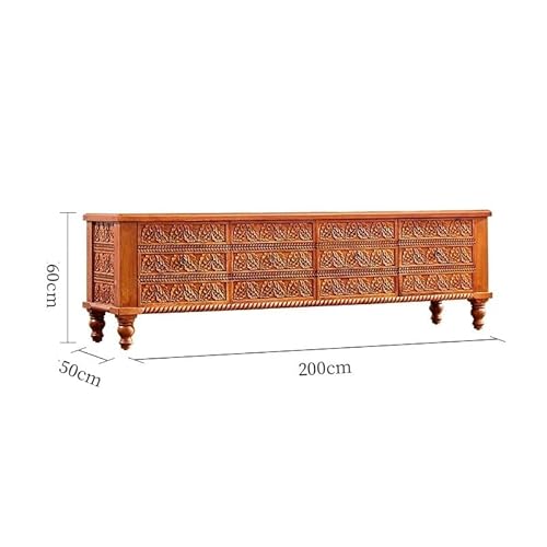 HLHLOP777 TV-Ständer Wohnzimmer-TV-Schrank, Thai-Stil, Home-Stay-Möbel, Leichter Luxus-Bodenschrank, Spind Fernsehständer(Color:B) von HLHLOP777