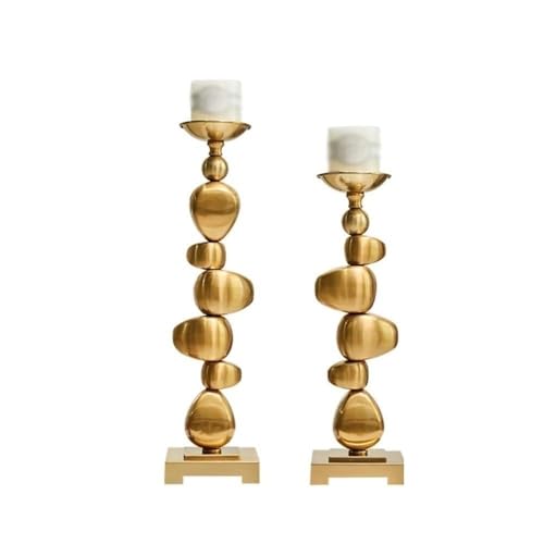 Kerzenleuchter 2 Pcs Retro Aromatherapie Kerze Halter Moderne Licht Luxus Dekorative Ornamente Legierung Leuchter Kerzenhalter(Klein) von HLHLOP777