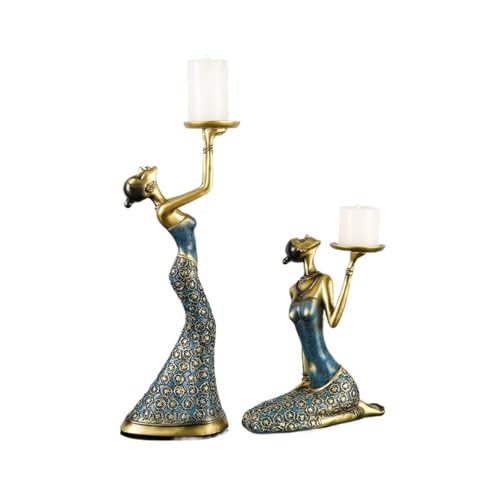 Kerzenleuchter EIN Paar Kreative Kerzenständer Ornamente Moderne Einfache Kerzenhalter Esstisch Hause Dekoration Ornamente Kerzenhalter(Blue,Klein) von HLHLOP777