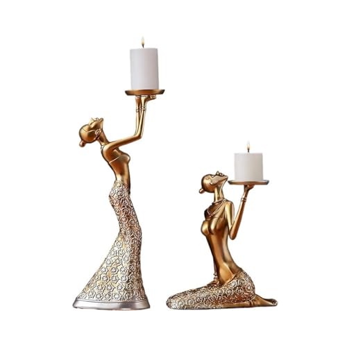 Kerzenleuchter EIN Paar Kreative Kerzenständer Ornamente Moderne Einfache Kerzenhalter Esstisch Hause Dekoration Ornamente Kerzenhalter(Gold,Klein) von HLHLOP777
