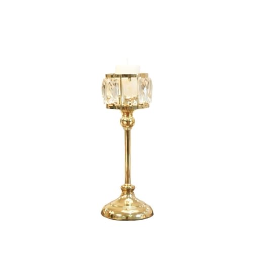 Kerzenleuchter Einfache Eisen Glas Leuchter Moderne Tisch Dekoration Ornamente Kerzenhalter Geschenk Kerzenhalter(Gold,Mittel) von HLHLOP777
