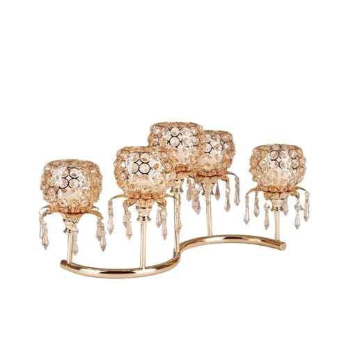 Kerzenleuchter Europäischer Kristallleuchter Retro Luxus Kerzenhalter Ornamente for Wohnzimmer, Hotel, Hochzeit Kerzenhalter(Gold) von HLHLOP777