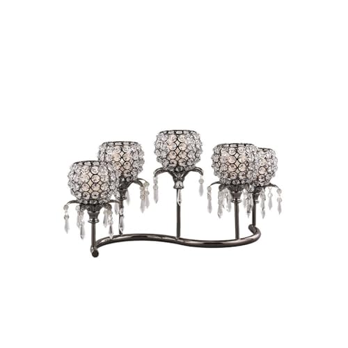 Kerzenleuchter Europäischer Kristallleuchter Retro Luxus Kerzenhalter Ornamente for Wohnzimmer, Hotel, Hochzeit Kerzenhalter(Schwarz) von HLHLOP777