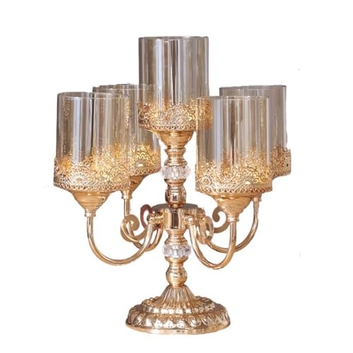 Kerzenleuchter Luxus Metall Glas Fünf-Headed Candlestick Vintage Wohnzimmer Esstisch Dekoration Kerzenhalter Ornament Kerzenhalter Kerzenleuchter Luxus Metall Glas Fünf-Headed Candlestick Vintage Wohnzimmer Esstisch Dekoration Kerzenhalter Ornament Kerzenhalter von HLHLOP777