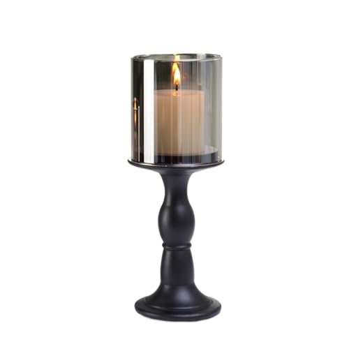 Kerzenleuchter Retro Leuchter Ornamente Schwarz Römischen Säule Basis Kerze Halter Licht Luxus Dekoration Kerzenhalter(Groß) von HLHLOP777