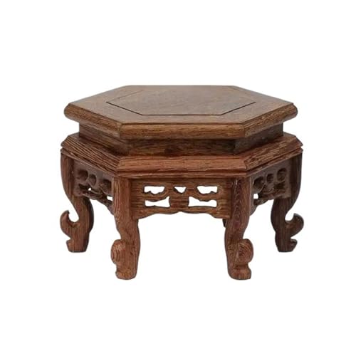 Pflanzständer Holz Stehend Tee Sets Figurine Sockel Miniatur Display Stand Home Dekoration Pflanzenständer(Klein) von HLHLOP777