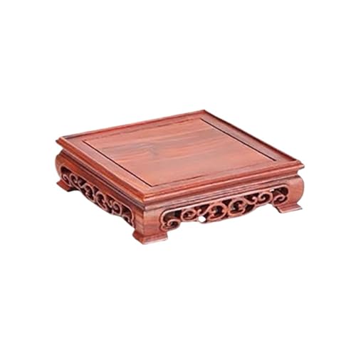 Pflanzständer Rote Sandelholzschnitzereien, Kunsthandwerk, Ornamente, Bonsai, Teeservice, quadratische Palettenbasis Pflanzenständer(Klein) von HLHLOP777