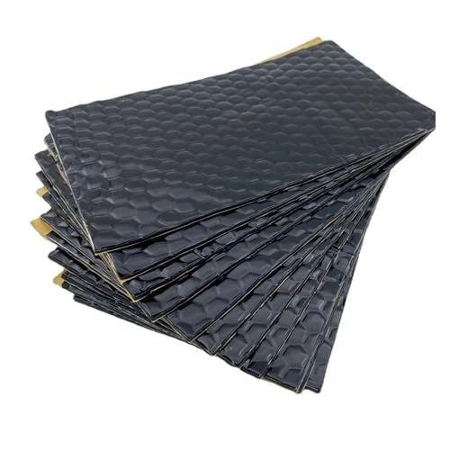 Dämmmatte 10 Stück Butylkautschuk-Schallschutzplatte Schalldämmende Wärmedämmungs-Baumwollmatten Motorhauben-Firewall-Lärmschutz-Pads Dämmmatte 10 Stück Butylkautschuk-Schallschutzplatte Schalldämmende Wärmedämmungs-Baumwollmatten Motorhauben-Firewall-Lärmschutz-Pads von HLJNLVBN