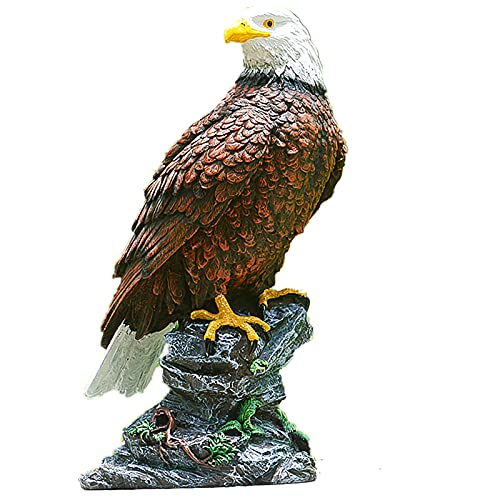 HLJS Adler Figur Garten Deko Groß Adle Gartendeko Frost- Und Wetterfest, Stehende Greifvogel Gartenfigur FüR Garten, Balkon, Terrasse, 29cm (A) von HLJS