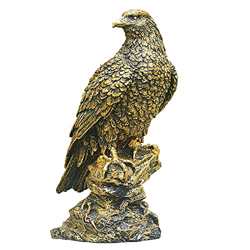 HLJS Adler Figur Garten Deko Groß Adle Gartendeko Frost- Und Wetterfest, Stehende Greifvogel Gartenfigur FüR Garten, Balkon, Terrasse, 29cm (B) von HLJS