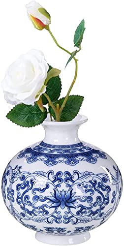 Chinesische Keramik Vase Blau Und Weiß Chinesische Porzellan Vase, Jingdezhen Handgefertigte Blumenvasen Kunst Vase FüR Haushalt, BüRo, Hochzeit, Tischvasen Dekoration, Hohe 9cm (A) von HLJS
