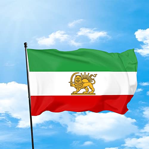 Flagge Iran Royal mit Löwe 150x240cm ALT Iranische Royal Löwe Fahne Ehemalige Persien, lichtbeständig, doppelt genäht, Digitaldruck, lebendige Farbe, mit Messingösen für Garten Innen Außenbereich… von HLJS