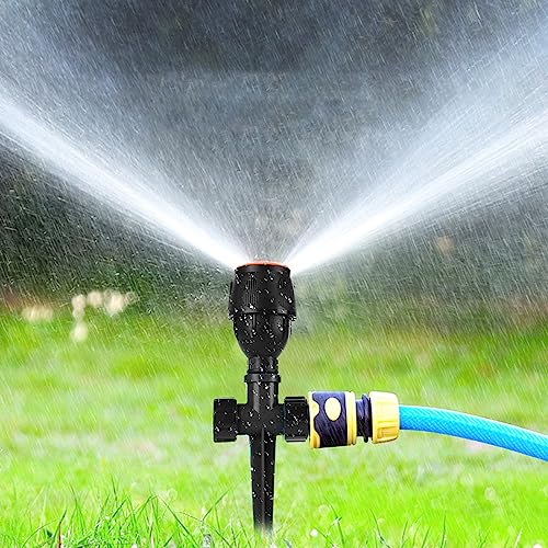 Gartensprenger, Rasensprenger Große Flächen, 360 Grad Automatisch Rotierende Bewässerungssprinkler, Teleskopstativsprinkler Für Große Flächen, Hof, Rasen, Garten (B) von HLJS