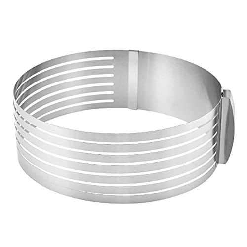 HLJS Tortenschneider Tortenbodenschneider Ring Verstellbar Kuchenschneider, Tortenboden Schneidehilfe Aus Edelstahl FüR DIY Cake Slicer Cutter, ø 16-20 Und ø 25-30 cm (ø 25-30cm) von HLJS