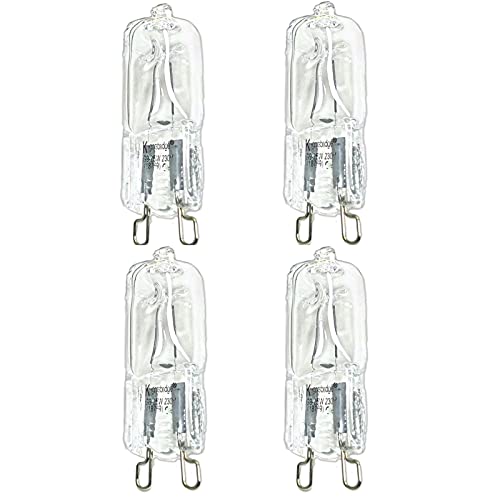 HLJS Halogen Backofenlampe G9 40w Ofen Lampe, 230v HitzebestäNdige Halogenlampe, FüR Ofen/Mikrowellenherd Warmweiß GlüHbirne Bis 500 °C (4 Stücke) von HLJS