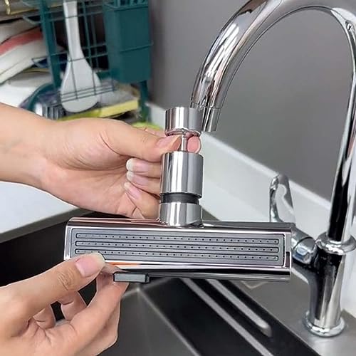 Neuer Wasserfall-Küchenhahn, 360° Waterfall Kitchen Faucet, 3-Funktion- Brausekopf Küchenarmatur, Edelstahl Waschtischarmatur Wasserfall, Spültischarmatur Küche für Küche Spülbecke (2 Stücke) von HLJS