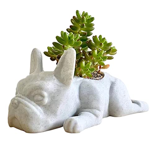 Sukkulenten üBertöPfe Harz Mini Hunde Blumentopf Klein Kaktus TöPfefüR Tierform Pflanztopf FüR Tischdeko Schreibtisch Deko Miniatur Ornament Dekoration (Hund) von HLJS