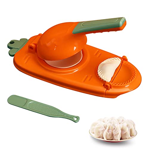 Teigtaschen Maker, 2 in 1 Dumpling Maker Machine, Manuelle Teigpresse, Knödelmaschine, Teigtaschenformen, Teigtaschen-Hautmacher, Hautverpackungen,Knödel Skin Maker Knödel Formen von HLJS