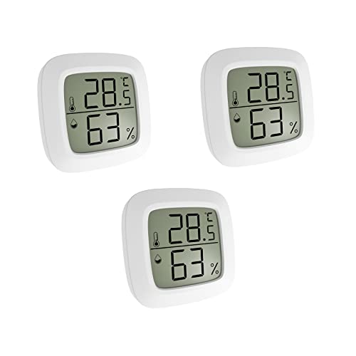 Thermometer Hygrometer Innen LCD Digital, Mini LCD Thermometer, luftfeuchtigkeitsmesser für Gewächshaus Home Office,Babyzimmer, Arbeitszimmer,Weinkeller usw von HLJS