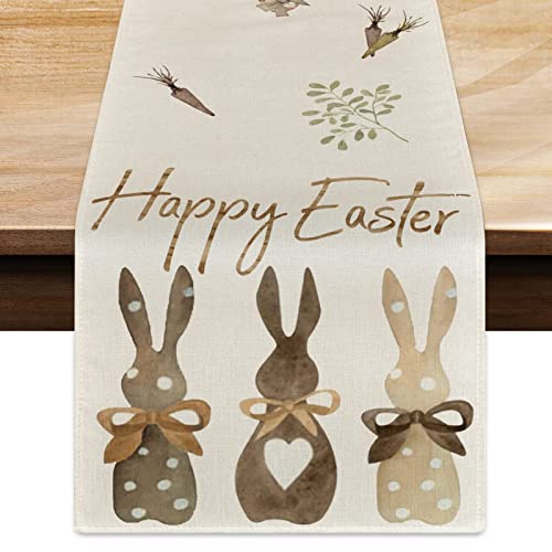 Tischläufer Ostern Tischläufer Frühling 183x33cm Ostertischdecken Tischdecke Ostern Kaninchen Tischläufer Ostern Leinen Ostern Mitteldecke Bunt Für Drinnen Und Draußen Urlaub Party Wohnzimmer Dekor von HLJS