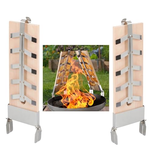 Flammlachsbretter 2er Set Räucherbretter für Lachsfilet Flammlachsbrett für Feuerschale aus Cedernholz mit Winkelsystem & HL Kauf-Block Flammlachsbretter 2er Set Räucherbretter für Lachsfilet Flammlachsbrett für Feuerschale aus Cedernholz mit Winkelsystem & HL Kauf-Block von HLKauf