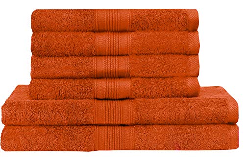HLKauf NatureMark 6 TLG. |2X Duschtücher 70 x 140 cm & 4X Handtücher 50 x 100 cm | Diverse Farbsets | + GRATIS Block (Farbe: Terracotta, Größe: 6 TLG. Frottier-Set) von HLKauf
