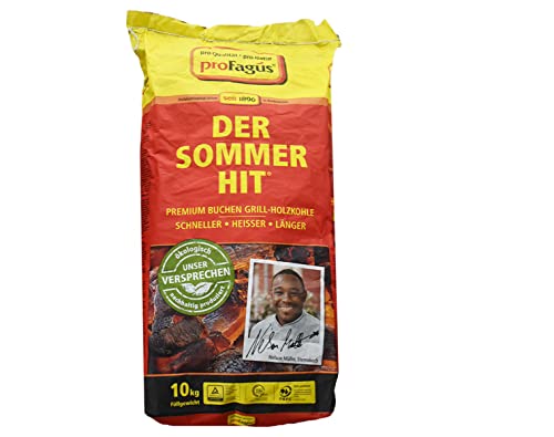 Profagus Favorit Holzkohle Grillbriketts Grillis Sommerhit Premium Qualität | 6kg 9kg 10kg 15kg 20kg | Grillen + GRATIS HL Kauf Notizblock (20kg Holzkohle + 1 HL Kauf Block), Schwarz von HLKauf