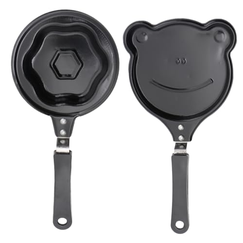 2pcs Mini Omelette Pfanne Nicht-Stick-Bratpfannen Deckel für einfache Frühstück Kochen Blumenform Cartoon Style Aqiong von HLRTBCN