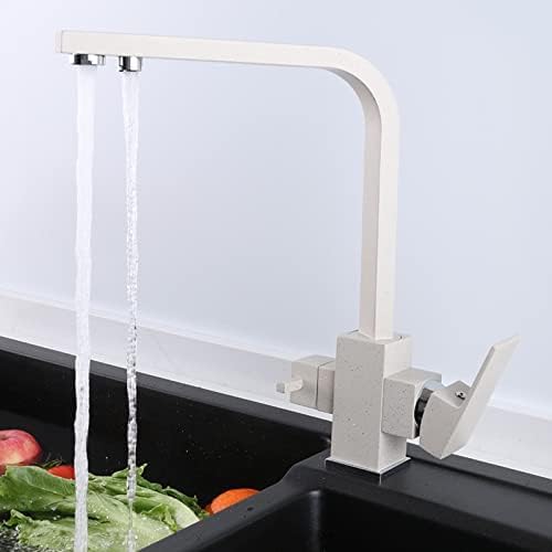 3-funktionierende Chromküchenarmatur mit Wasserfilter, Trinkwasserhahn für Waschbecken, langlebiges und stilvolles Design, perfekt für die Zubereitung von Haferflocken und den täglichen Gebrauch von HLRTBCN