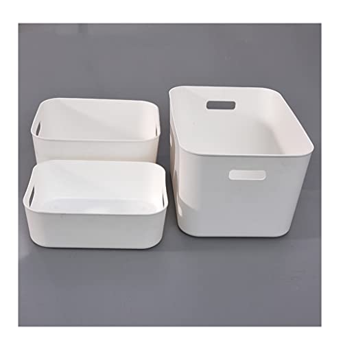 Aufbewahrungsbox, Kunststoff -Snack -Bin -Desktop -Schubladen organisieren Küchenspielzeug Kleidung tragbare Lagerkörbe, in Homes Offices Lagerung (Farbe: Weiß, Größe: 11.1 * 4.1 * 3.7in) (weiß 3 von HLRTBCN