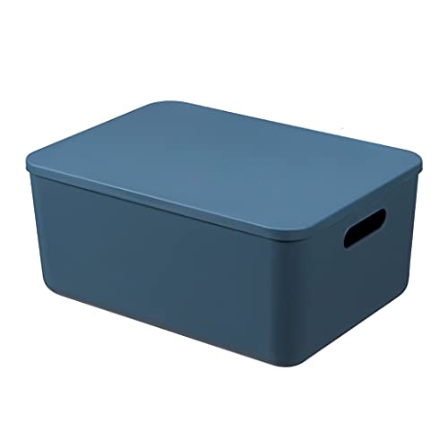 Aufbewahrungsbox, Kunststoff -Snack -Bin -Desktop -Schubladen organisieren Küchenspielzeug Kleidung tragbare Lagerkörbe, in Homes Offices Lagerung (Farbe: Weiß, Größe: 6.3 * 10,2 * 14,2in) (Blau 6.3 von HLRTBCN