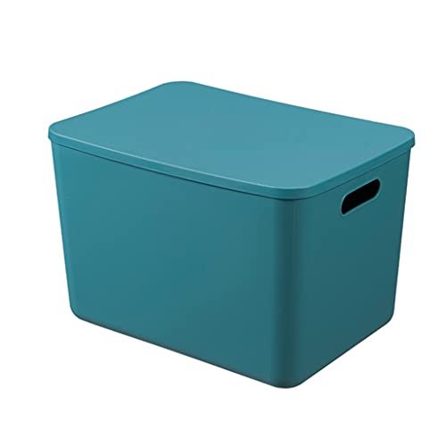 Aufbewahrungsbox mit Deckel, großer Kunststoff -Snack -Bin -Desktop -Organizer Küchenspielzeug Kleidung Tragbarer Lagerkorb für Home Office -Lagerung (Farbe: Blau, Größe: 9,4 * 10.2 * 14,2in) (Grün von HLRTBCN