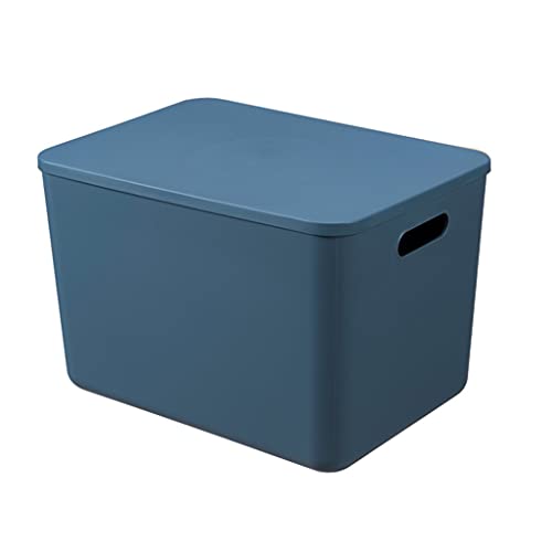 Aufbewahrungsbox mit Deckel, großer Kunststoff -Snack -Desktop -Organizer Küchenspielzeug Tragbarer Lagerkorb für Home Office (Farbe: Blau, Größe: 9,4 * 10,2 * 14,2in) (Blau 9,4 * 10.2 * 14,2in) von HLRTBCN