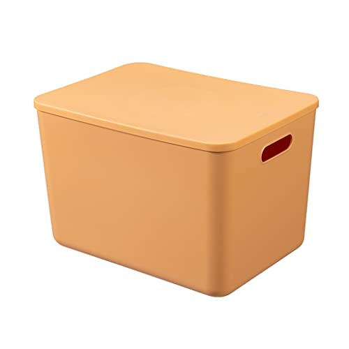 Aufbewahrungsbox mit Deckel, großer Kunststoff -Snack -Desktop -Organizer Küchenspielzeug Tragbarer Lagerkorb für Home Office (Farbe: Blau, Größe: 9,4 * 10,2 * 14,2in) (gelb 9,4 * 10.2 * 14,2in von HLRTBCN