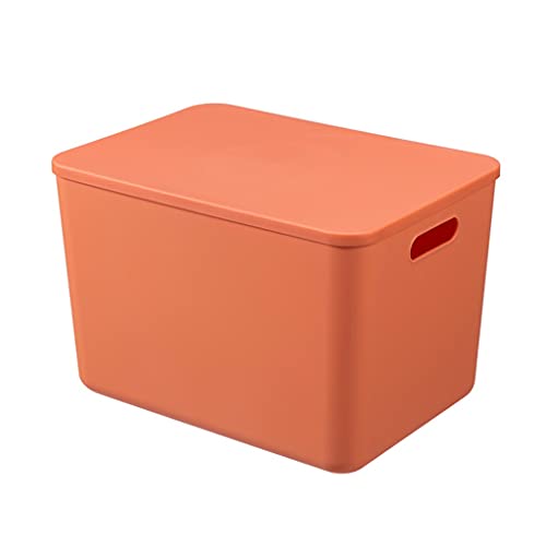 Aufbewahrungsbox mit Deckel, großer Kunststoff -Snack -Desktop -Organizer Küchenspielzeug Tragbarer Lagerkorb für Home Office (Farbe: Blau, Größe: 9,4 * 10.2 * 14,2in) (Orange 9,4 * 10.2 * 14,2in von HLRTBCN