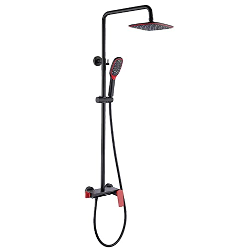 Badezimmer Duschsystem, Duschsystem mit Duschkopf, Duschkombination Set Wandmontage Duschhahn Set Eingriff Regenmischer Dusche Combo Set mit 2 Modus Handheld Dusche, Wasserfall Wanne Spou Aqiong von HLRTBCN