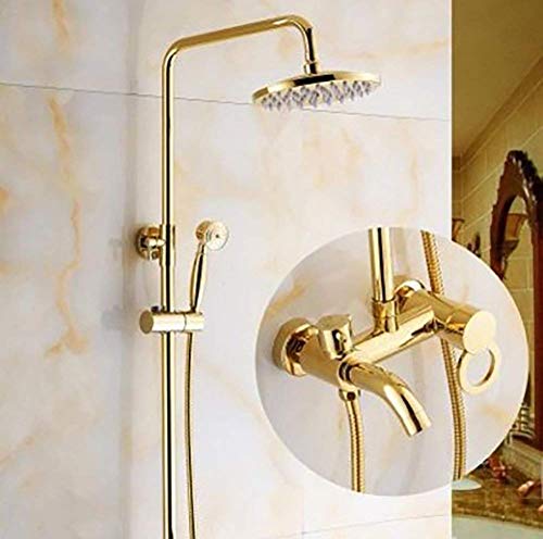 Badezimmer Duschwand Duschsystem Retro furnier goldener Dusche Wasserhahn Dusche Set Spray Wasserfallspender heißer und kaltes Wasserspender Aqiong Badezimmer Duschwand Duschsystem Retro furnier goldener Dusche Wasserhahn Dusche Set Spray Wasserfallspender heißer und kaltes Wasserspender Aqiong von HLRTBCN