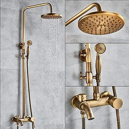 Chromniederschlag Duscharmäuren Set Wandhalterung Badezimmer Duschsystem Eingang 3-Wege-Mixer Tap Bad Duschmixer-Bronze Schwarz A, Chrom, Sprinkler Aqiong von HLRTBCN