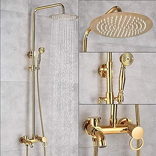 Chromniederschlag Duscharmäuren Set Wandhalterung Badezimmer Duschsystem Eingang 3-Wege-Mixer Tap Bad Duschmixer-Bronze Schwarz A, Chrom, Sprinkler Aqiong von HLRTBCN