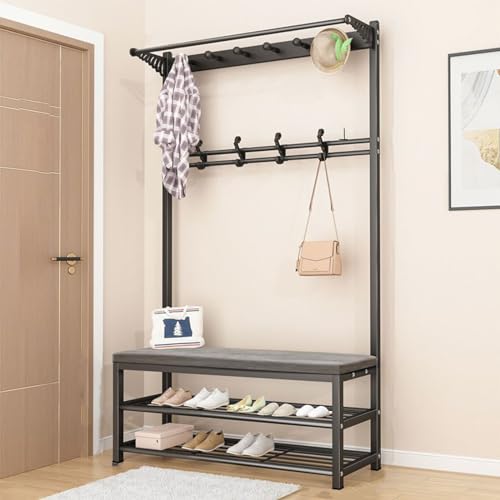Ergonomic Office Chair Industrial Hall Tree Coat Rack Schuhbank Eingangsaufbewahrung mit abnehmbarem Regal - Einfache Montage - kompaktes Design für kleine Räume Aqiong Ergonomic Office Chair Industrial Hall Tree Coat Rack Schuhbank Eingangsaufbewahrung mit abnehmbarem Regal - Einfache Montage - kompaktes Design für kleine Räume Aqiong von HLRTBCN